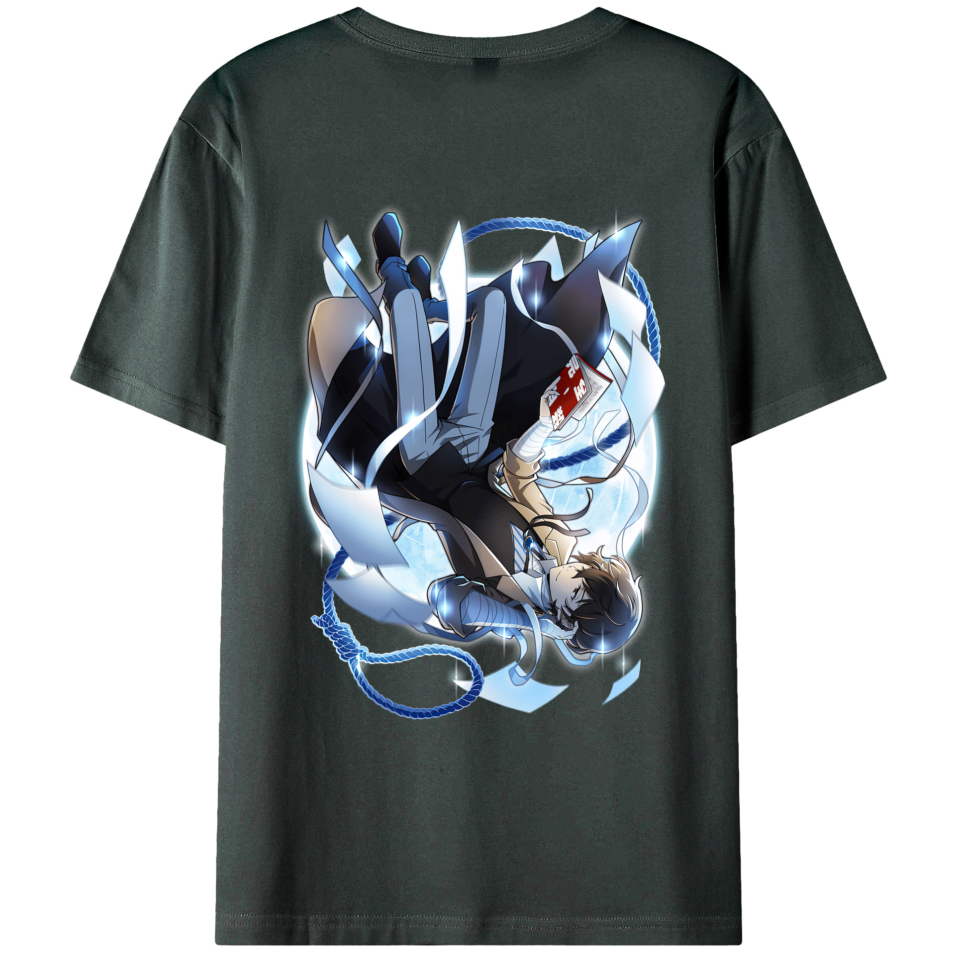 （画像用） 文豪ストレイドッグス Bungo Stray Dogs 綿100％ メンズ半袖Tシャツ（バックプリント） 通気性